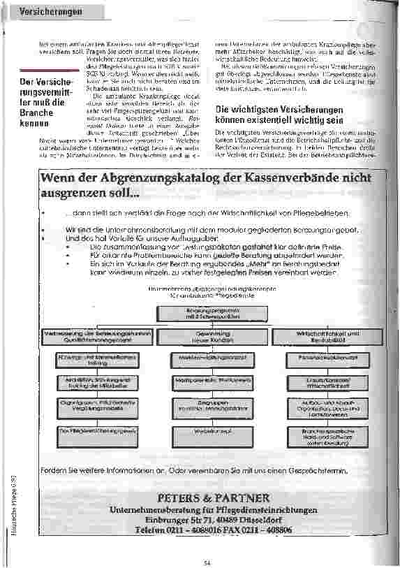 Vorschauseite 2: Sicher ist sicher Notwendige Versicherungen für Pflegedienste und Tips für die Auswahl des richtigen Anbieters