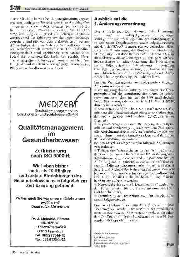 Vorschauseite 6: Neue wirtschaftliche Rahmenbedingungen für Krankenhäuser