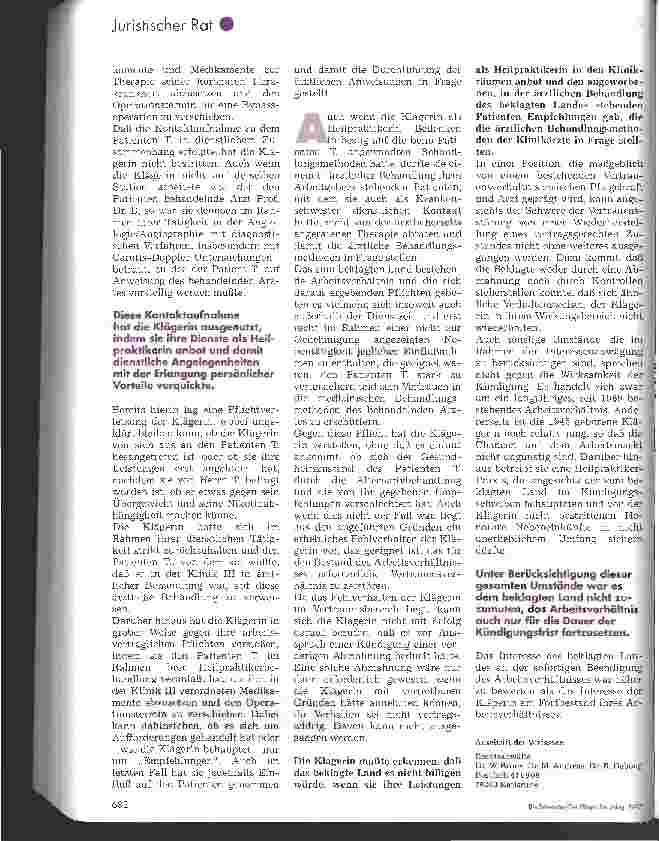 Vorschauseite 2: Nochmals: Zur Nebentätigkeit von Krankenhausmitarbeitern