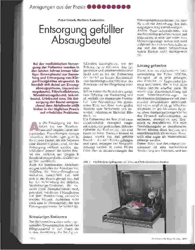 Vorschauseite 1: Entsorgung gefüllter Absaugbeutel