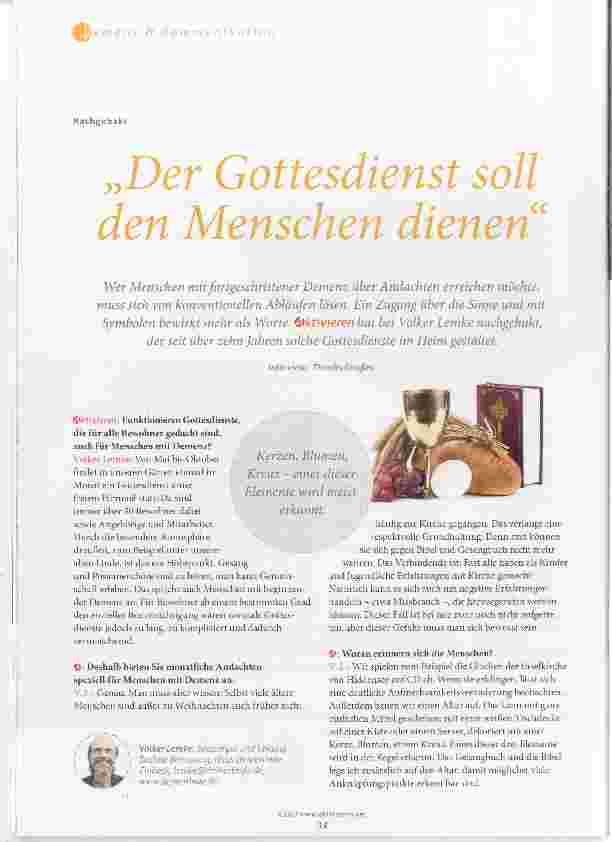 Vorschauseite 1: Der Gottesdienst soll den Menschen dienen