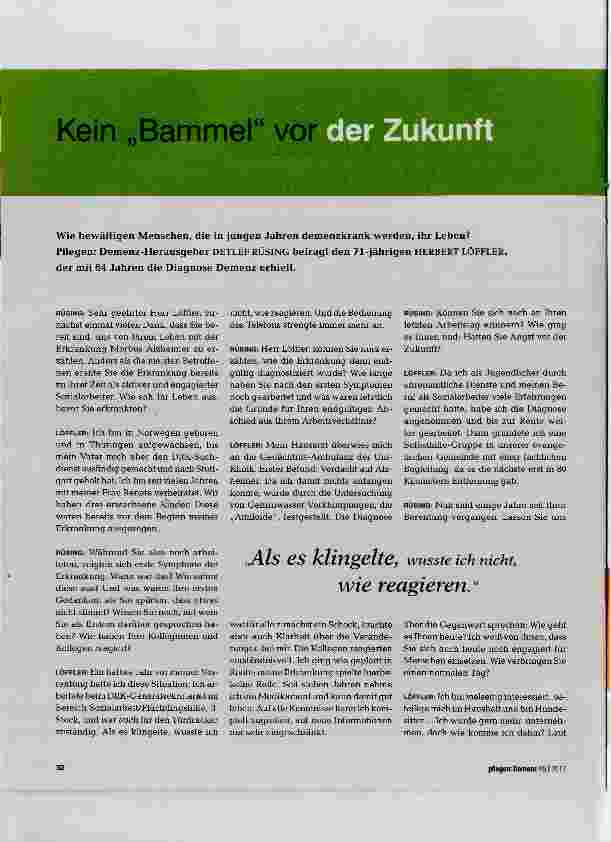 Vorschauseite 1: Kein Bammel vor der Zukunft