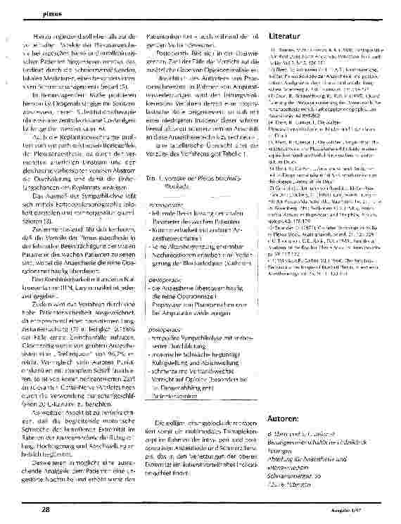 Vorschauseite 3: Die axilläre Plexus brachialis-Anaesthesie bei handund unfallchirurgischen Patienten