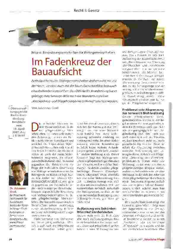 Vorschauseite 1: Im Fadenkreuz der Bauaufsicht