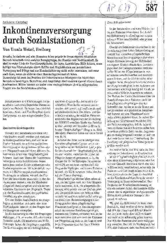Vorschauseite 1: Inkontinenzversorgung durch Sozialstation