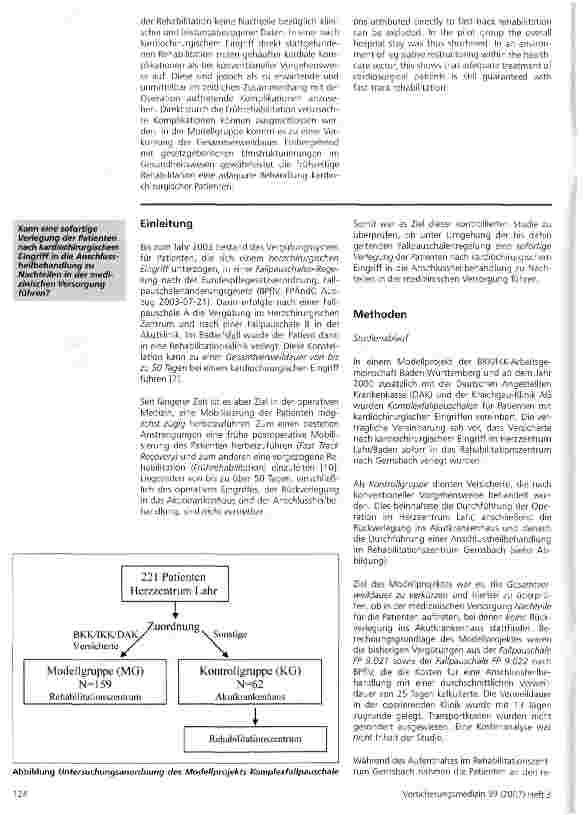 Vorschauseite 2: Komplexfallpauschalen in der Herzchirurgie - ein Modellprojekt zur Frührehabilitation