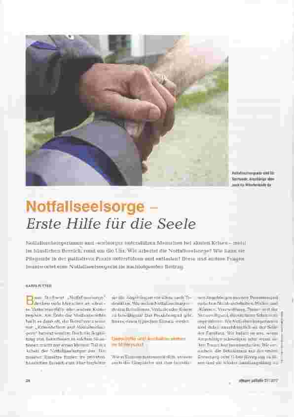 Vorschauseite 1: Notfallseelsorge - Erste Hilfe für die Seele