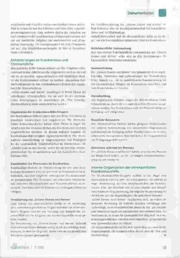 Vorschauseite 2: Empfehlung der Deutschen Krankenhausgesellschaft: Ehrenamtliche Krankenhaus-Hilfe