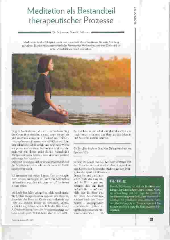 Vorschauseite 1: Meditation als Bestandteil therapeutischer Prozesse