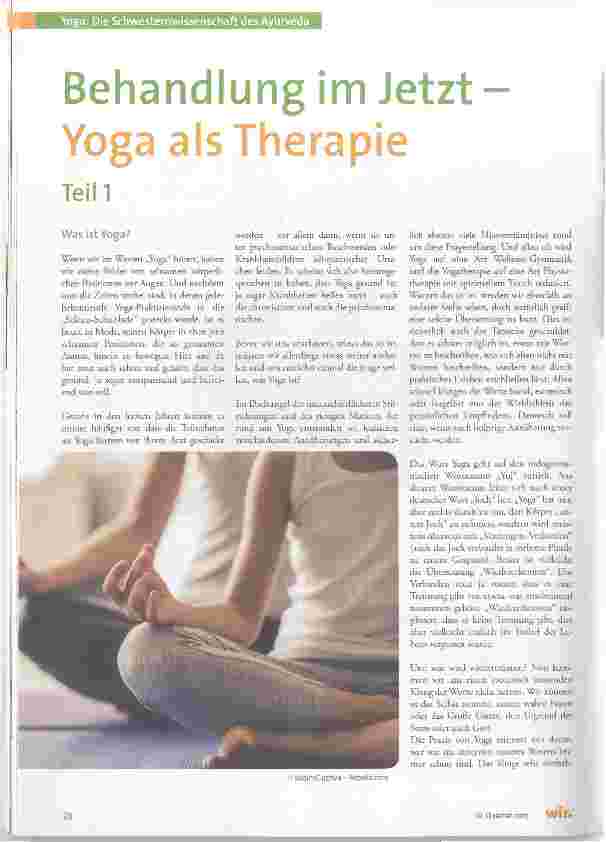 Vorschauseite 1: Behandlung im Jetzt Yoga als Therapie Teil 1