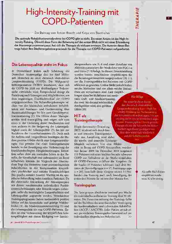 Vorschauseite 1: High-Intensity-Training mit COPD-Patienten