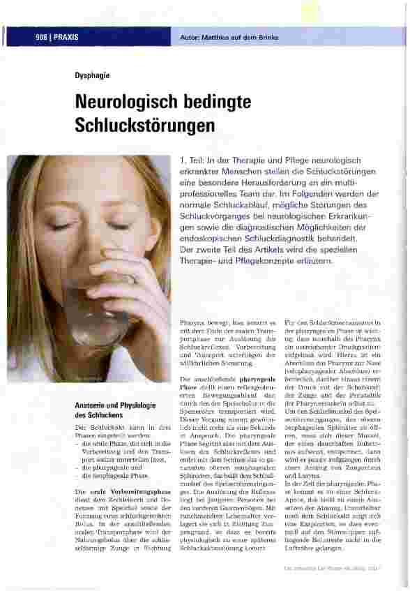 Vorschauseite 1: Neurologisch bedingte Schluckstörungen