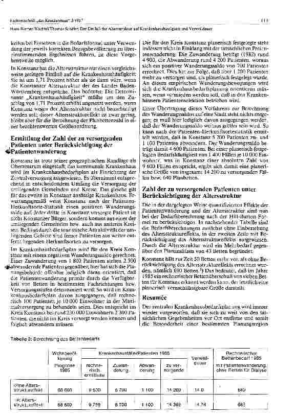 Vorschauseite 3: Der Einfluß der Altersstruktur auf Krankenhaushäufigkeit und Verweildauer
