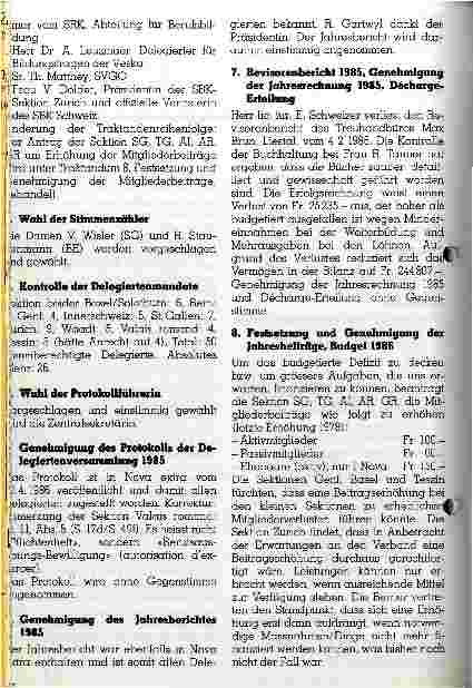 Vorschauseite 2: Protokoll der 16. Delegiertenversammlung des Schweizerischen Verbandes der Krankenpflegerinnen/pfleger FA SRK (SVK) vom 6.Mai 1986