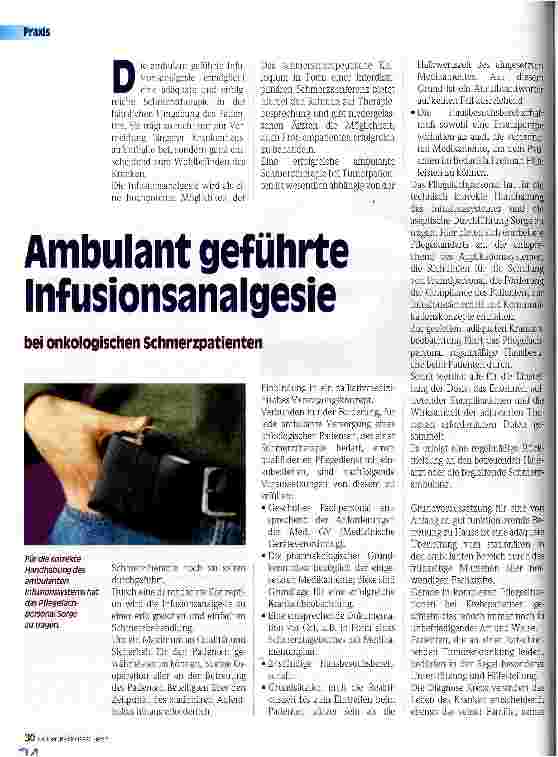 Vorschauseite 1: Ambulant geführte Infusionsanalgesie