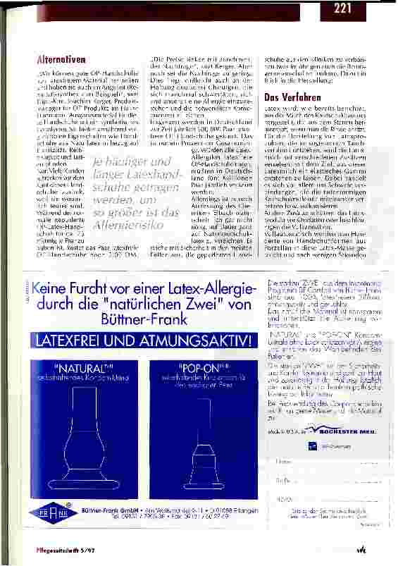 Vorschauseite 2: Allergieauslösende Substanzen lassen sich minimieren Latex - Fluch oder Segen der Medizin/Teil 3