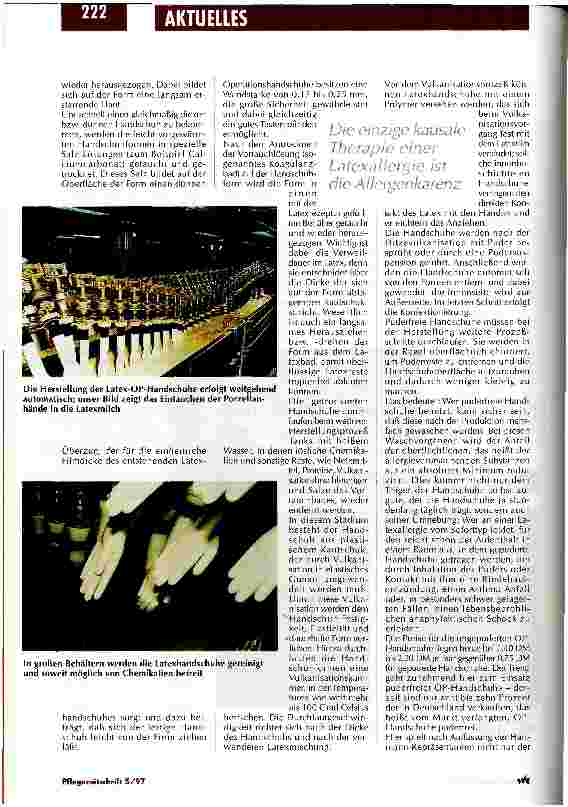 Vorschauseite 3: Allergieauslösende Substanzen lassen sich minimieren Latex - Fluch oder Segen der Medizin/Teil 3