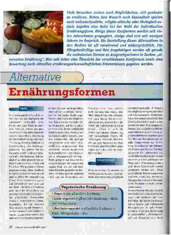 Vorschauseite 1: Alternative Ernährungsformen