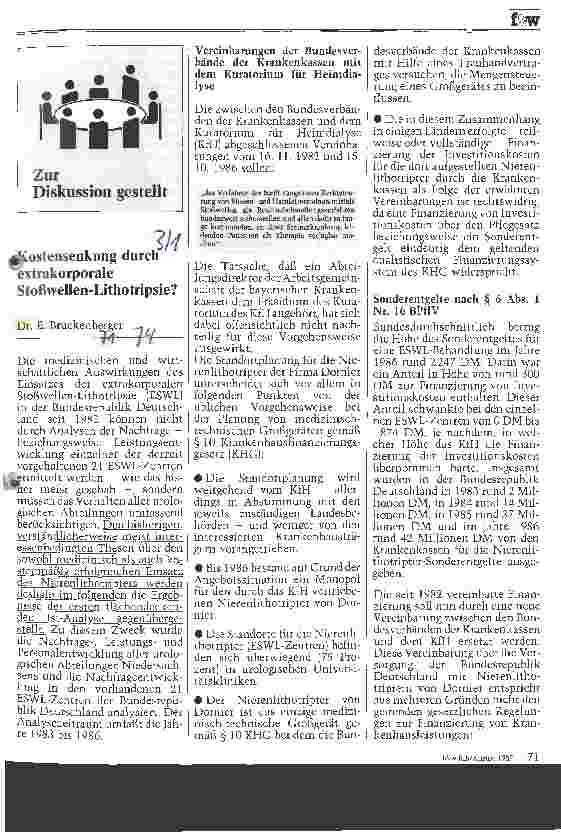 Vorschauseite 1: Kostensenkung durch extrakorporale Stoßwellen-Lithotripsie