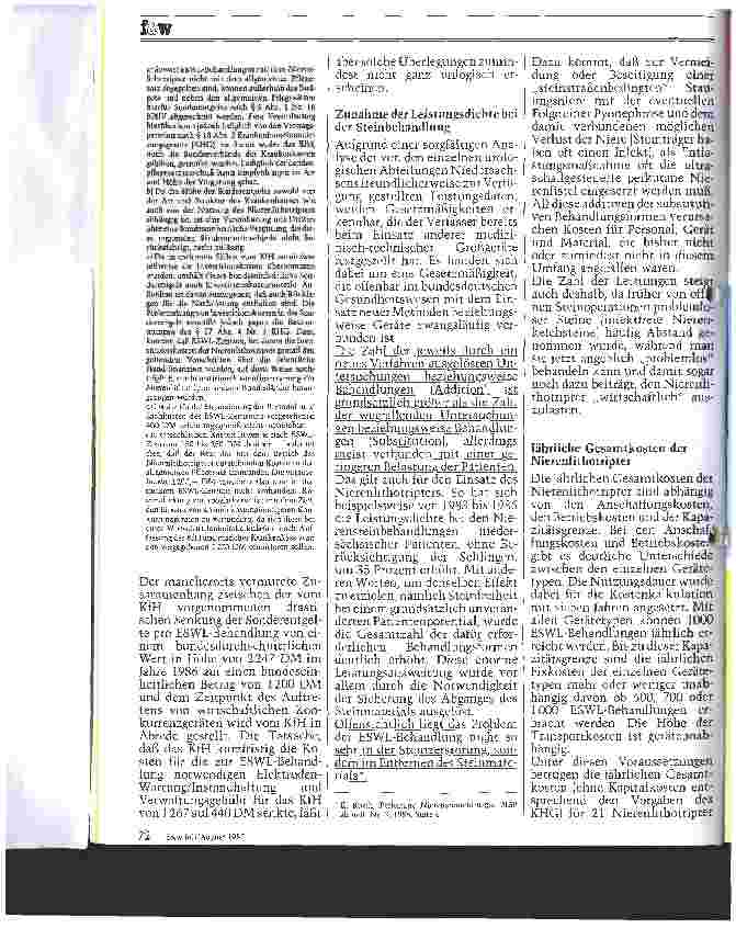 Vorschauseite 2: Kostensenkung durch extrakorporale Stoßwellen-Lithotripsie