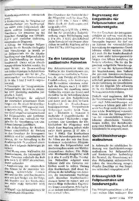 Vorschauseite 2: Referentenentwurf zur 5. Änderung der Bundespflegesatzverordnung
