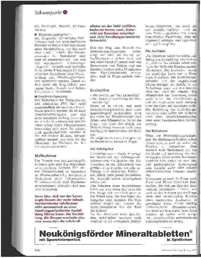 Vorschauseite 4: Handlungsorientierte Ausbildung für die Leitung des Pflegedienstes Erwerb von Schlüsselqualifikationen