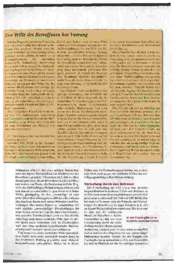 Vorschauseite 2: Wenn der Betroffene nein sagt Behandlung psychisch Kranker gegen deren Willen