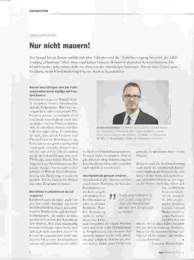 Vorschauseite 1: Nur nicht mauern!