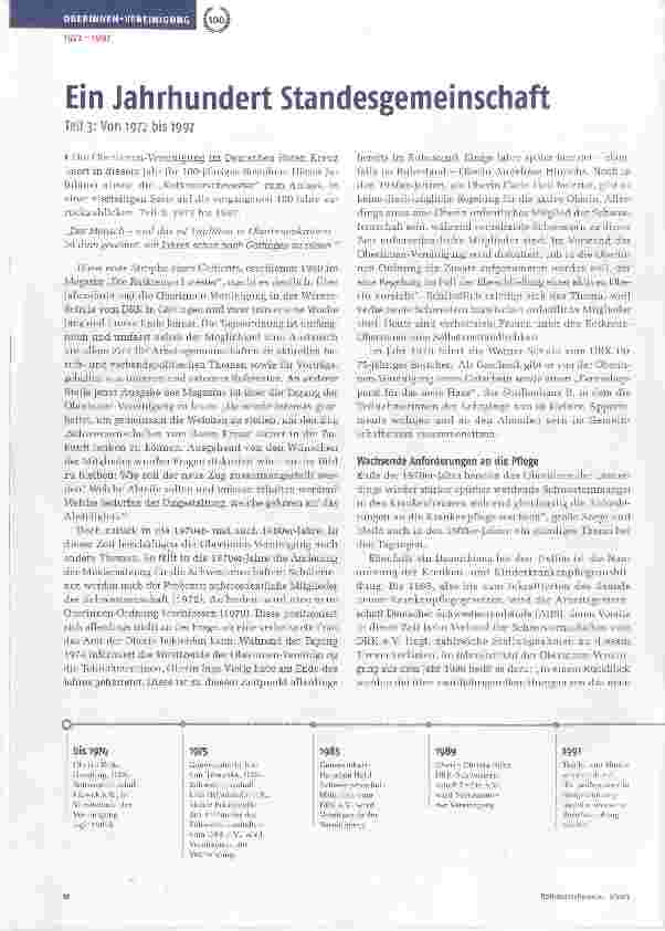 Vorschauseite 1: Ein Jahrhundert Standesgemeinschaft Teil 3: Von 1972 bis 1997