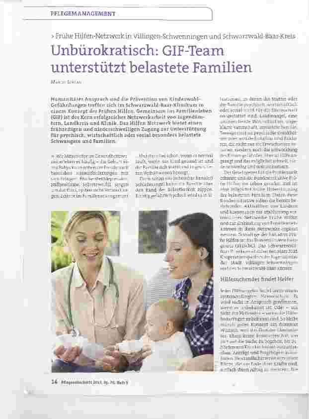 Vorschauseite 1: Unbürokratisch; GIF-Team unterstützt belastete Familien