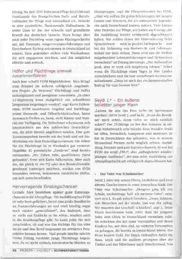 Vorschauseite 2: FLÜCHTLINGE IN DIE PFLEGE?