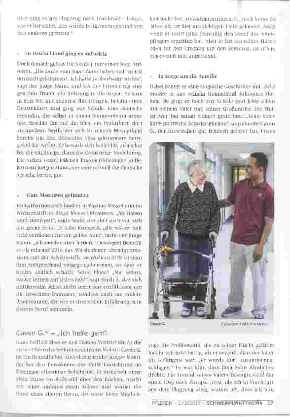 Vorschauseite 3: FLÜCHTLINGE IN DIE PFLEGE?