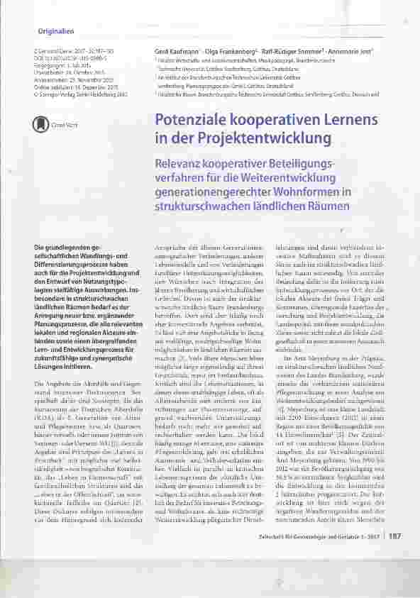 Vorschauseite 1: Potenziale kooperativen Lernens in der Projektentwicklung