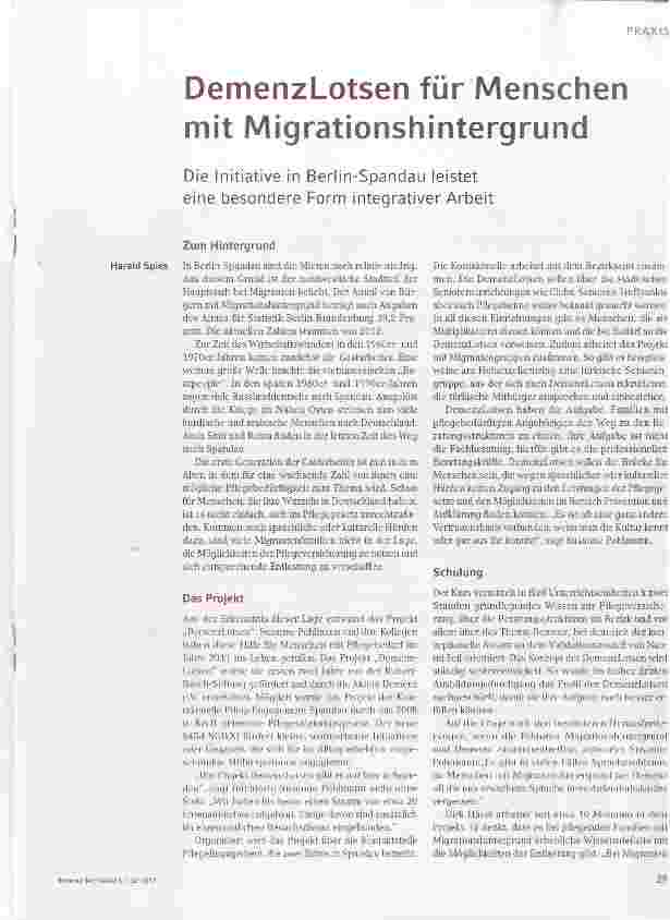 Vorschauseite 1: DemenzLotsen für Menschen mit Migrationshintergrund
