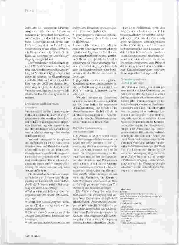 Vorschauseite 3: Entlassmanagennent Anschluss halten