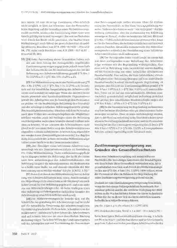 Vorschauseite 1: Zustimmungsverweigerung aus Gründen des Gesundheitsschutzes