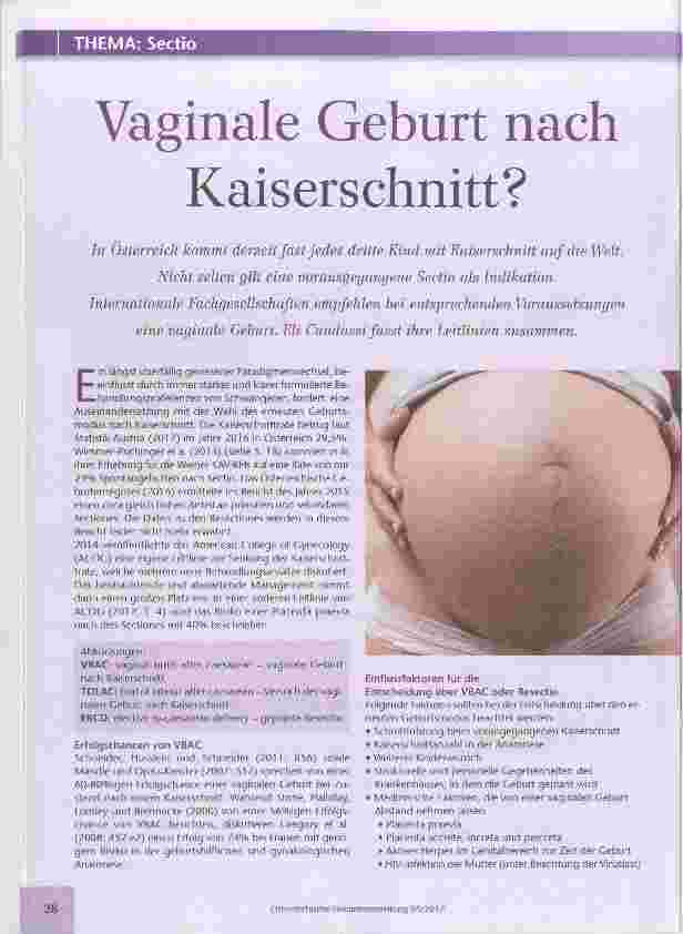 Vorschauseite 1: Vaginale Geburt nach Kaiserschnitt?