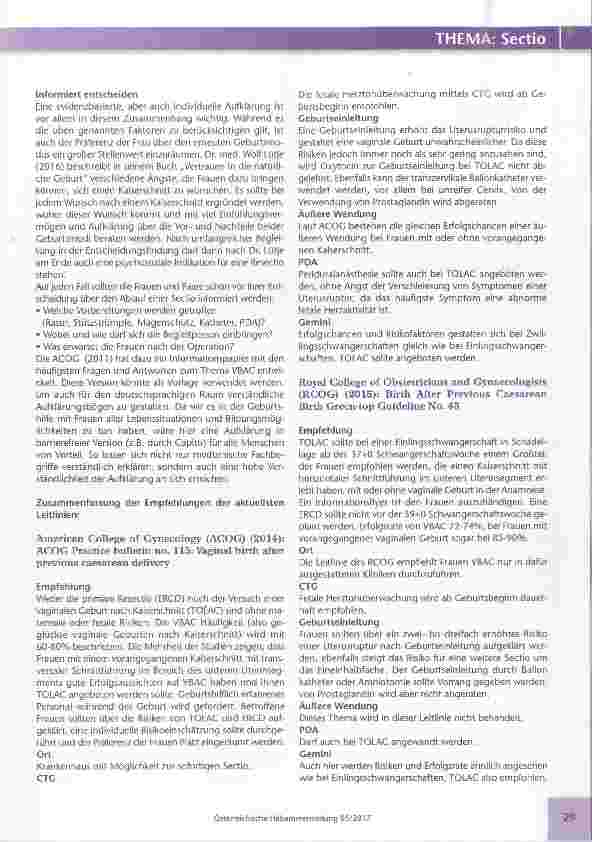 Vorschauseite 2: Vaginale Geburt nach Kaiserschnitt?