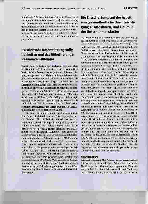 Vorschauseite 2: Betriebliche Inklusion: Arbeitnehmer mit dauerhaften gesundheitlichen Beeinträchtigungen im Etikettierungs-Ressourcen-Dilemma