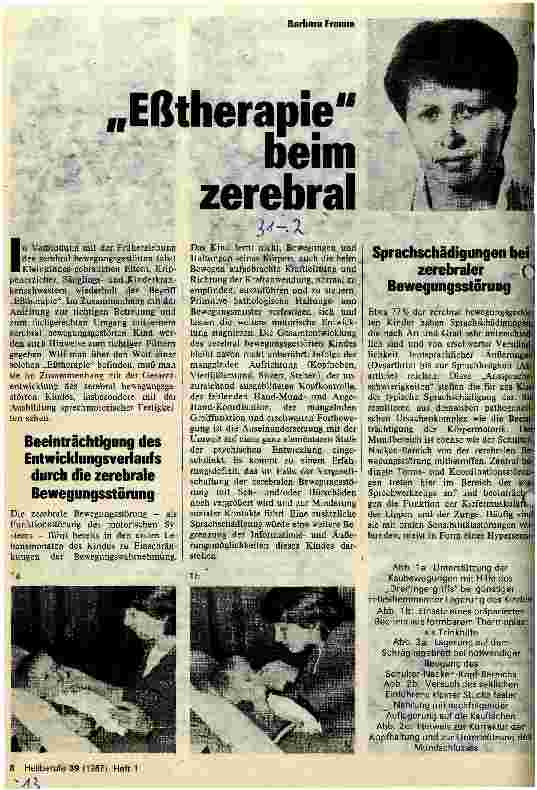 Vorschauseite 1: Eßtherapiebeim zerebral bewegungsgestörten Kind