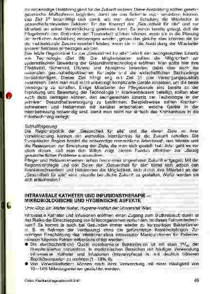 Vorschauseite 1: Intravasale Katheter und Infusionstherapie - mikrobiologische und hygienische Aspekte