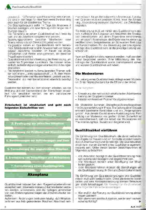 Vorschauseite 2: Qualität? Ja bitte! - Qualitätszirkel als Aufgabe für Altenpfleger