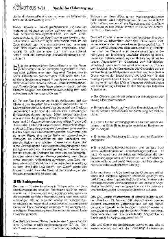 Vorschauseite 3: Können Chefärzte leitende Angestellte sein?