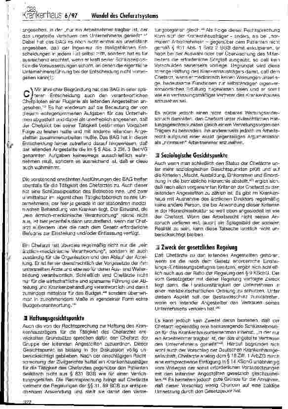 Vorschauseite 6: Können Chefärzte leitende Angestellte sein?