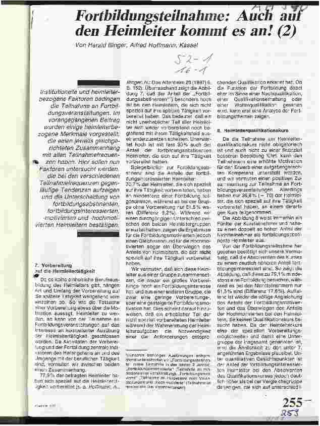 Vorschauseite 1: Fortbildungsteilnahme: Auch auf den Heimleiter kommt es an! (2)
