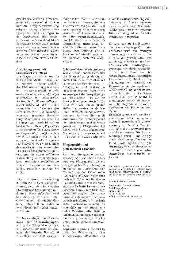 Vorschauseite 6: Patientenorientierung -Fundament für gute Pflegequalität