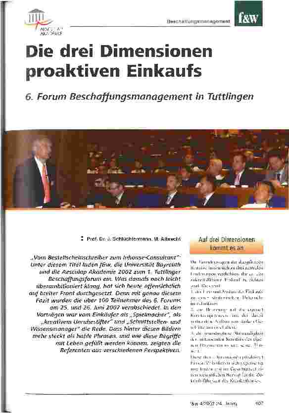 Vorschauseite 1: Die drei Dimensionen proaktiven Einkaufs
