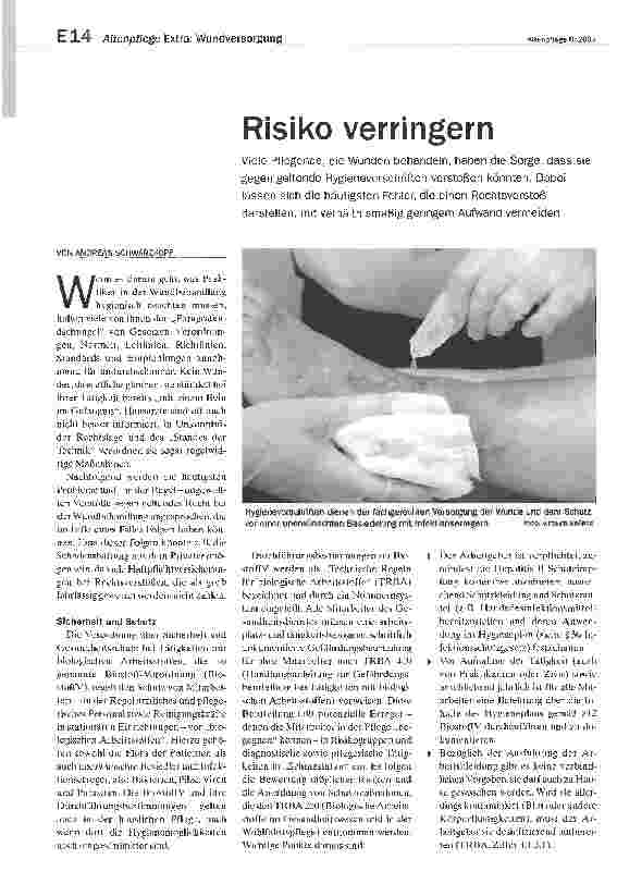 Vorschauseite 1: Risiko verringern