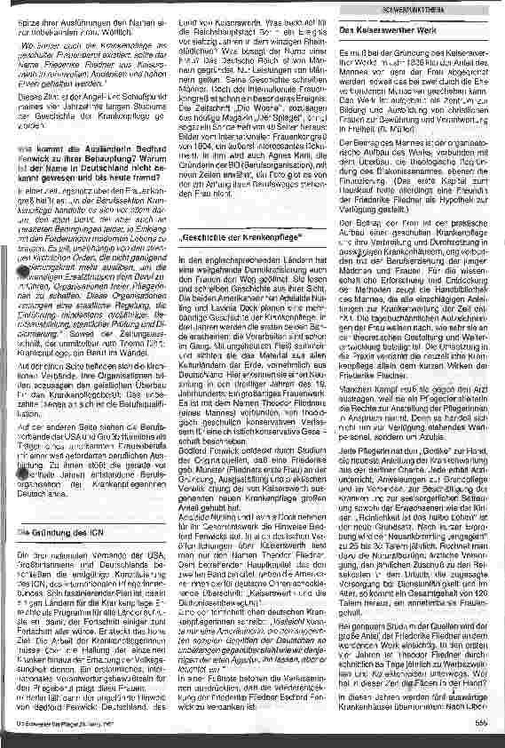 Vorschauseite 2: Von der Berufung zum Beruf, Anfänge einer organisierten Krankenpflege