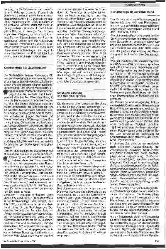 Vorschauseite 4: Von der Berufung zum Beruf, Anfänge einer organisierten Krankenpflege